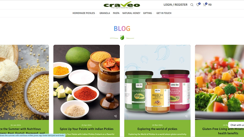 Craveo website 2